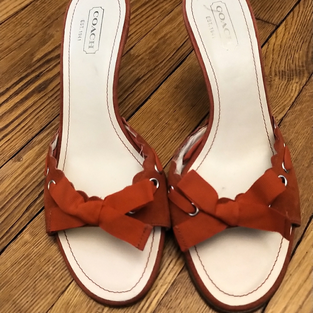 Red Coach kitten heels